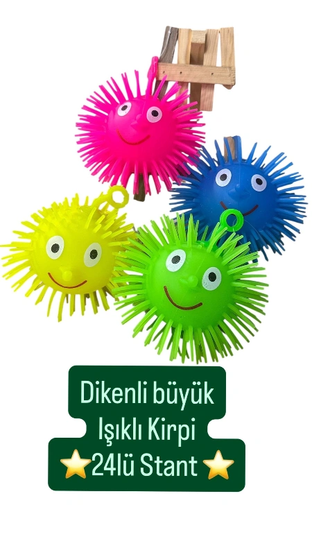 DİKENLİ MODEL BÜYÜK IŞIKLI KİRPİ / 24LÜ STANT